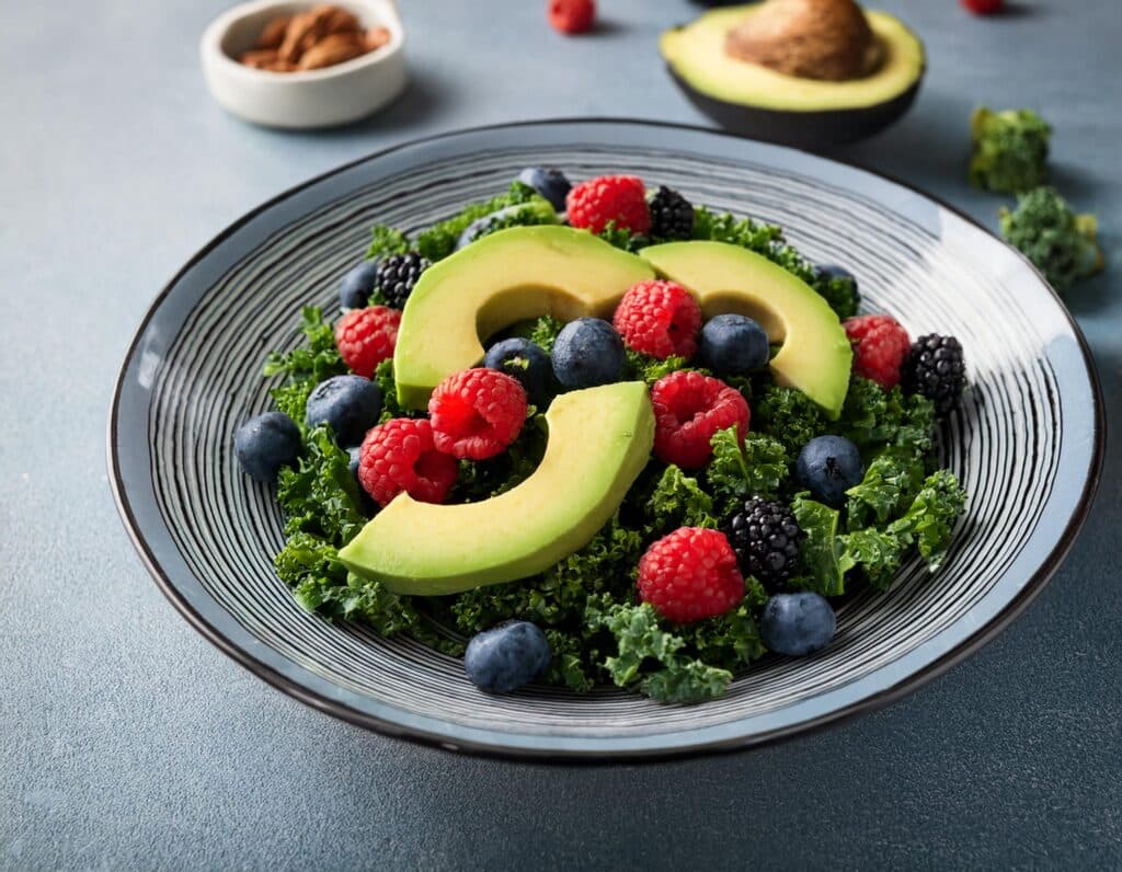 Berry Avocado Kale Salad