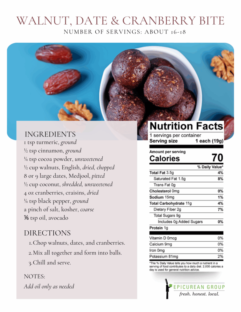 Walnut Date Cranberry Bite